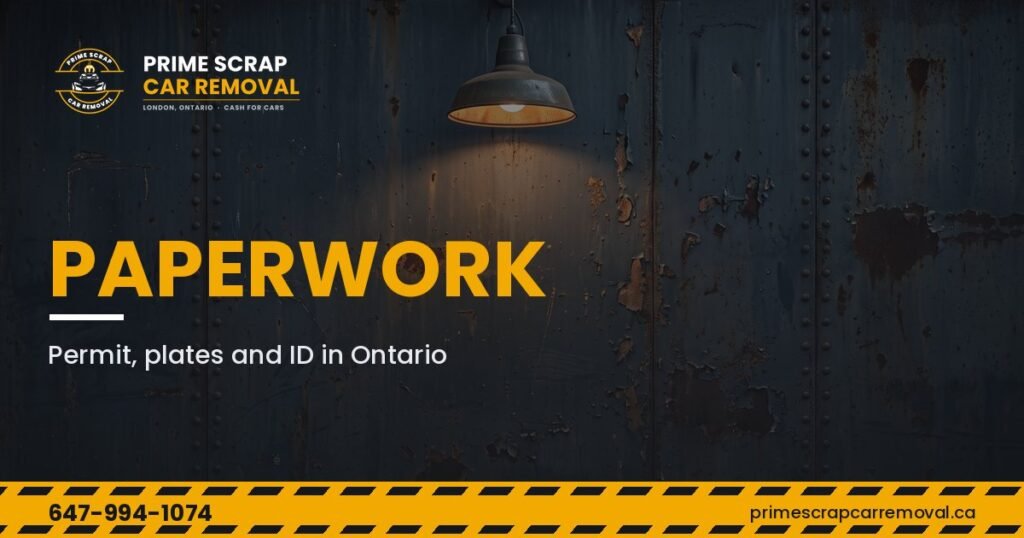 Prime Scrap Car Removal guide: paperwork, permit and plates in Ontario